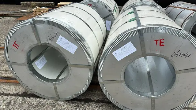 Labelled galvanized steel coils