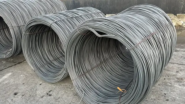 Wire rod coils on the dock